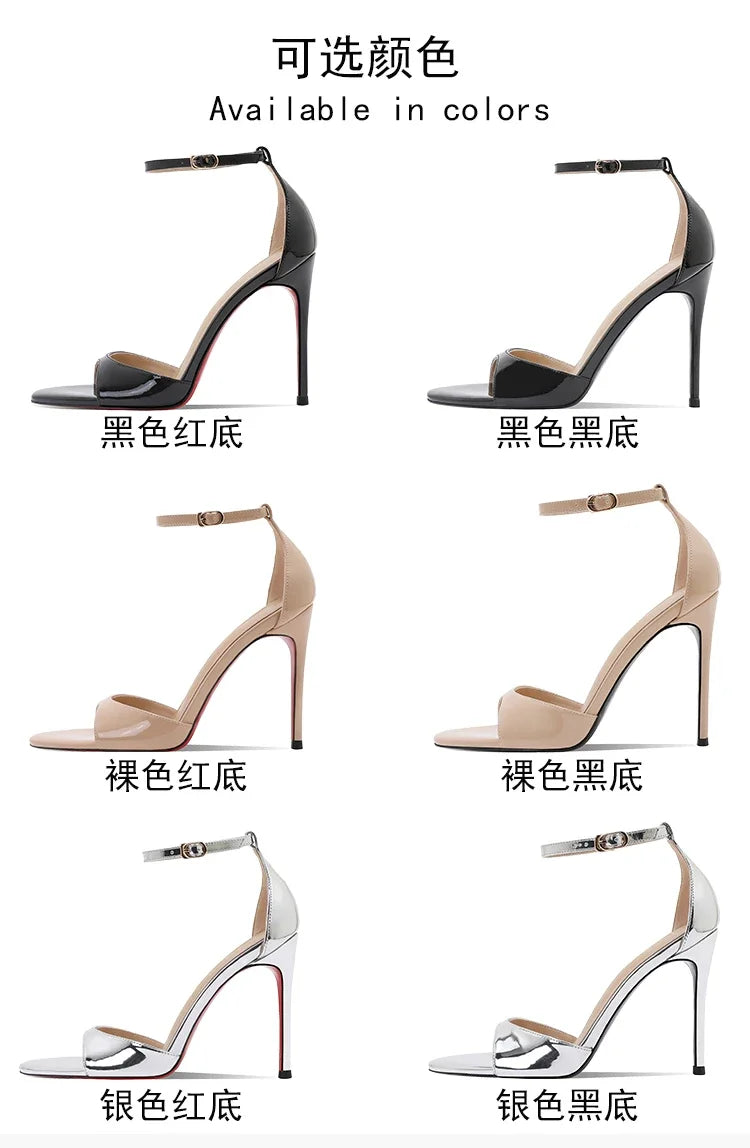 Novedad de verano, tacones altos color nude para mujer, tacones delgados, impresionante estilo princesa, sandalias de un botón con falda 33-46