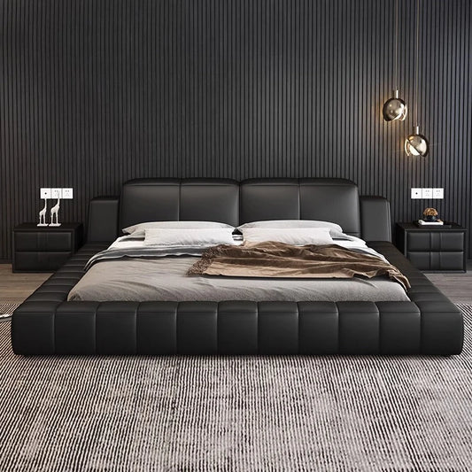 Tatami italiano de cuero Artificial de 180x200cm, cabecero alto, muebles de cama doble de lujo, juegos de cama con marco queen, muebles completos