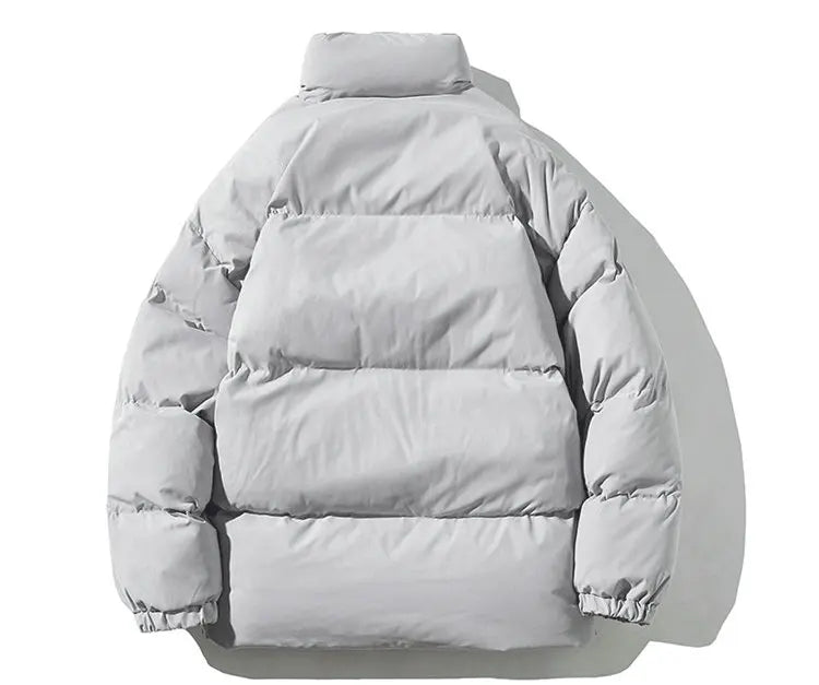 Ropa de calle Harajuku abrigo de invierno cálido para hombre Parka informal de Color sólido con cuello levantado chaqueta de invierno de gran tamaño para mujer