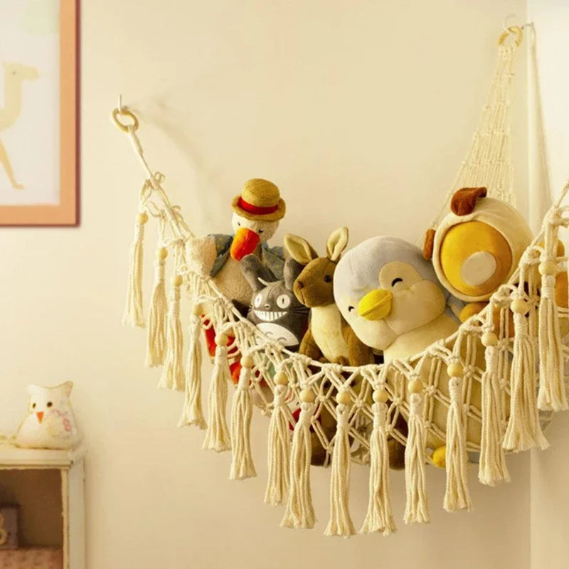 Hammock Net Toys Storage Boho Decor Children Room Toys Stuffed Animals Toys Hammock Net Organize Bohemia Soft Storage Swing