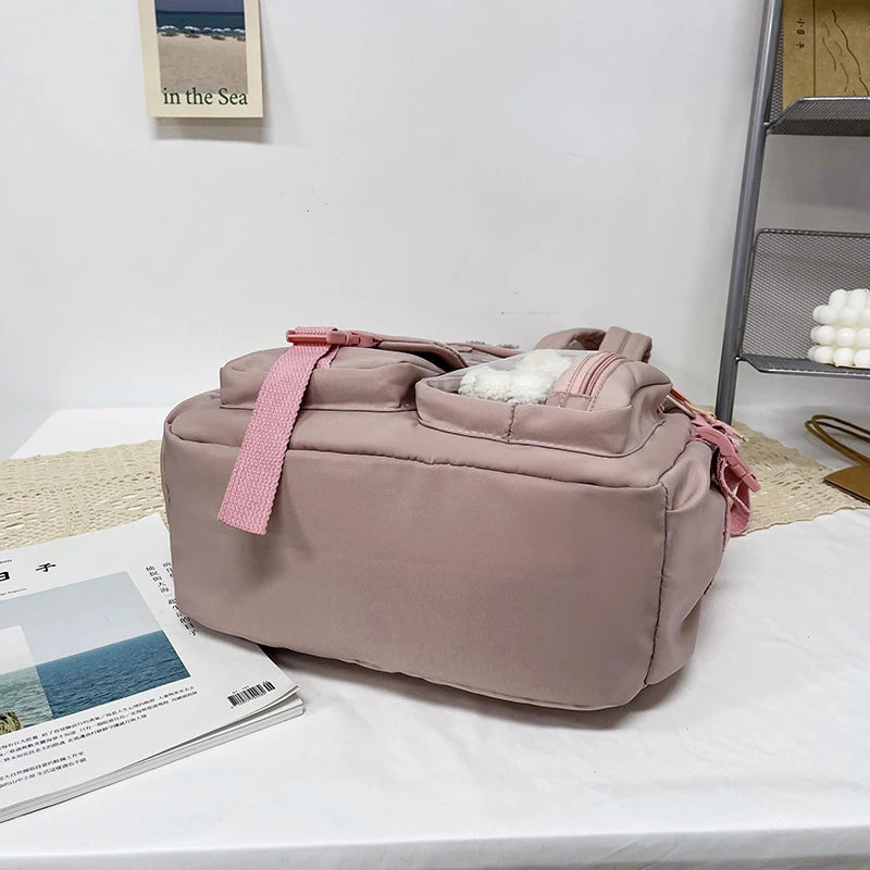 Mochilas bonitas para mujer, mochila escolar de nailon con múltiples bolsillos impermeable para estudiantes y niñas, mochila Kawaii para ordenador portátil, Mochilas
