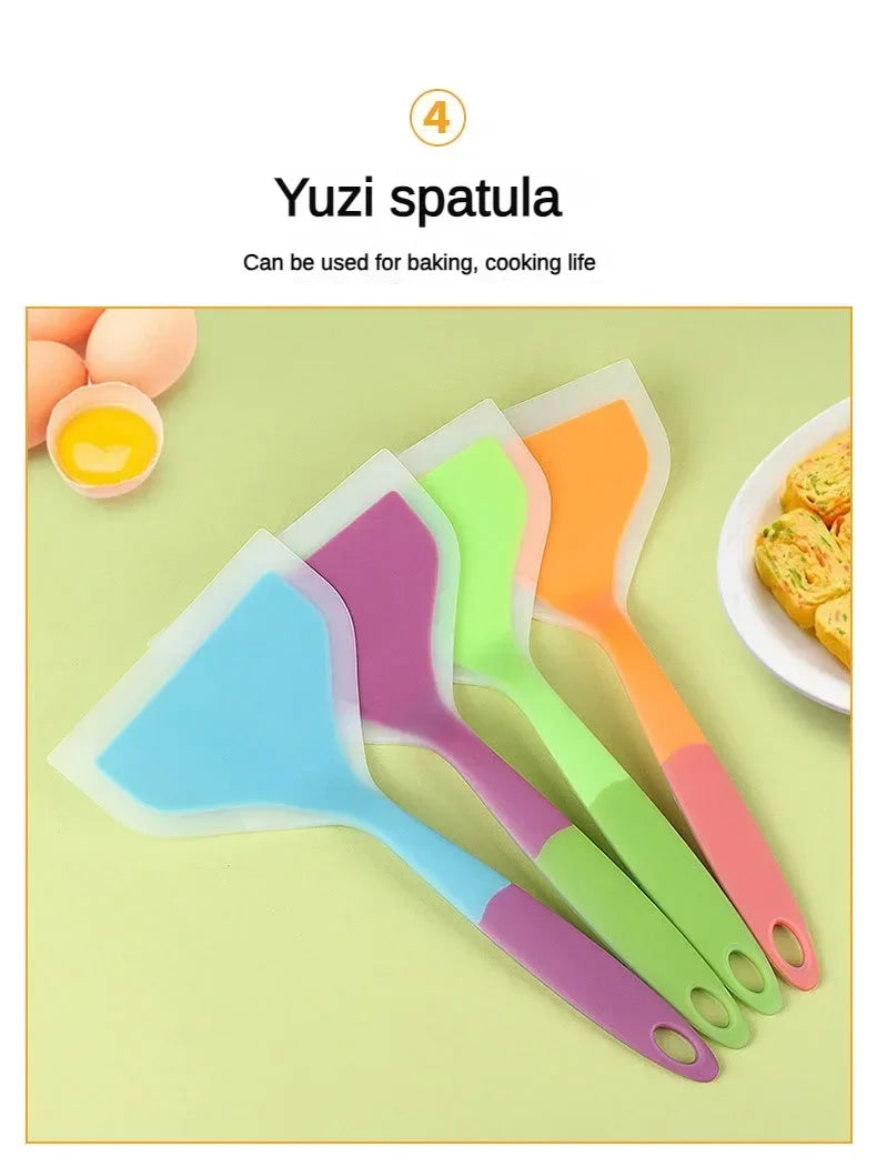 Espátula tamago Yaki, sartén antiadherente, espátula especial, espátula gruesa para ovo Yaki, espátula de silicona, 1 unidad