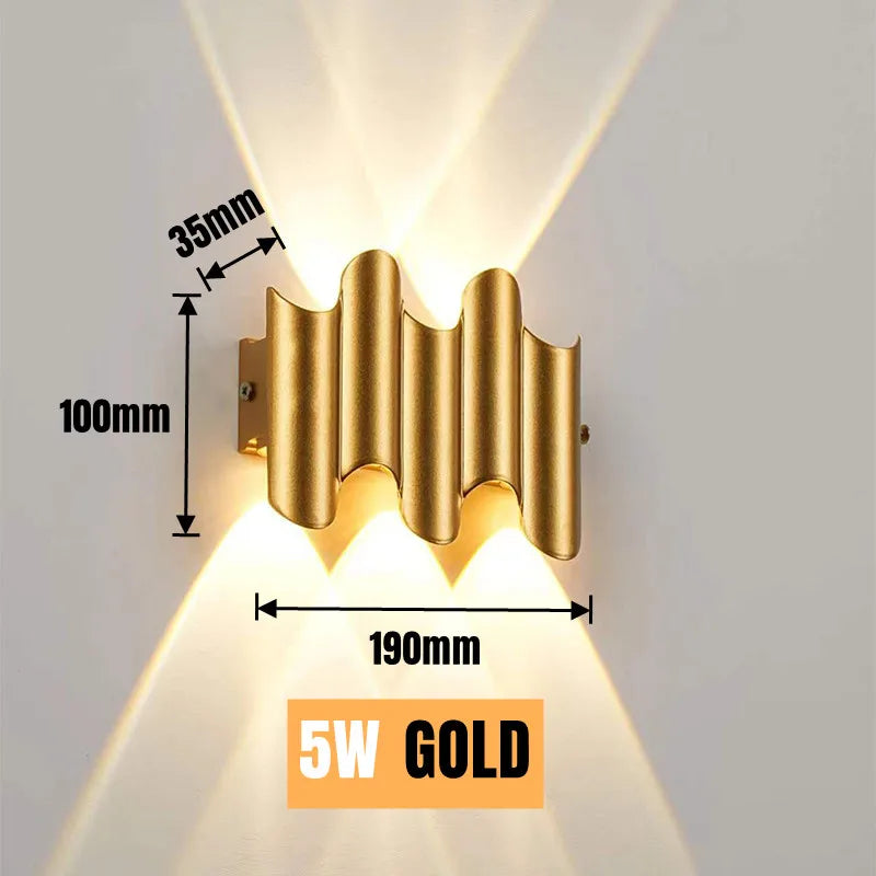 Lámpara de pared Led para exteriores, iluminación luminosa impermeable hacia arriba y hacia abajo, decoración de jardín, AC85-265or, lámparas de pared para sala de estar, porche y exteriores