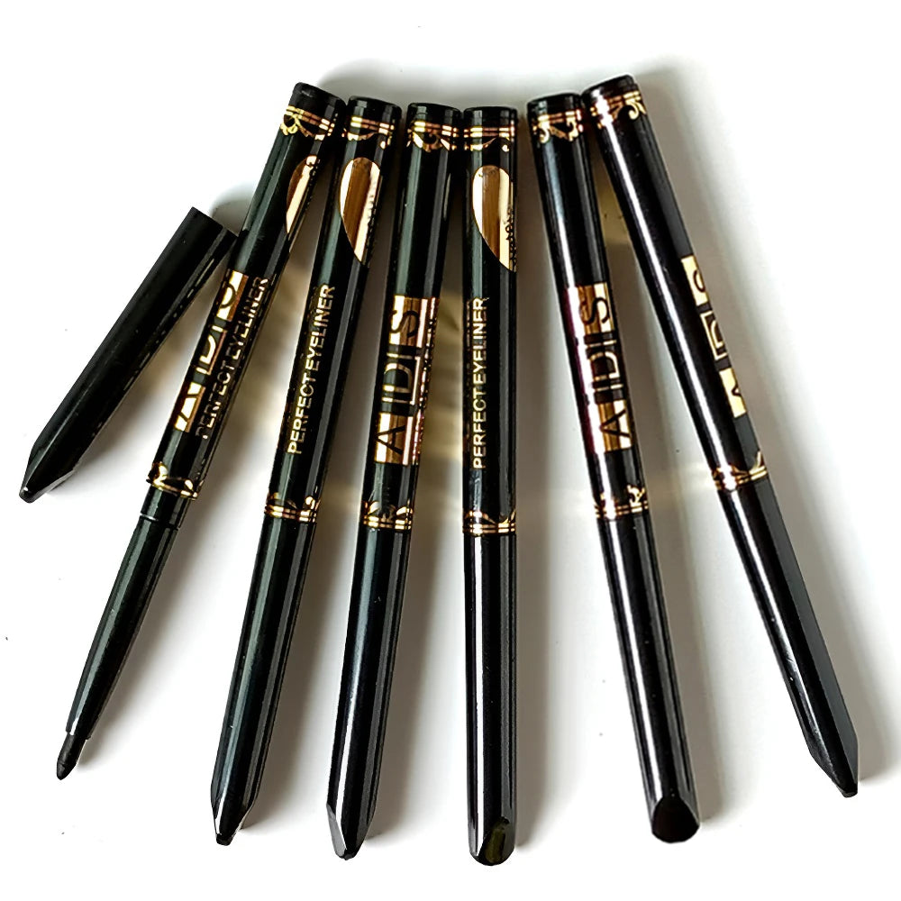 Lápiz delineador de ojos negro Punk, resistente al agua, de secado rápido, altamente pigmentado, delineador suave mate, maquillaje de ojos atrevido para principiantes, 1/2/5 Uds.