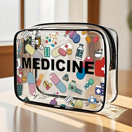 Bolsa de Cosméticos y Medicamentos para Mujer, Gran Capacidad, Organizador de Viaje, Fácil de Limpiar, Bolsa de Aseo para Uso Diario y Viajes