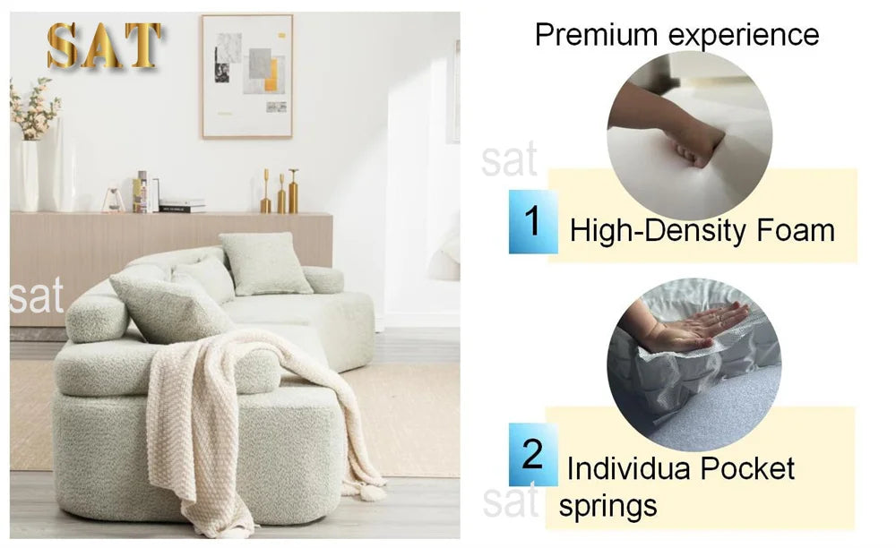 Sofá Modular de Tela con Compresión al Vacío, Sofá sin Estructura en Caja