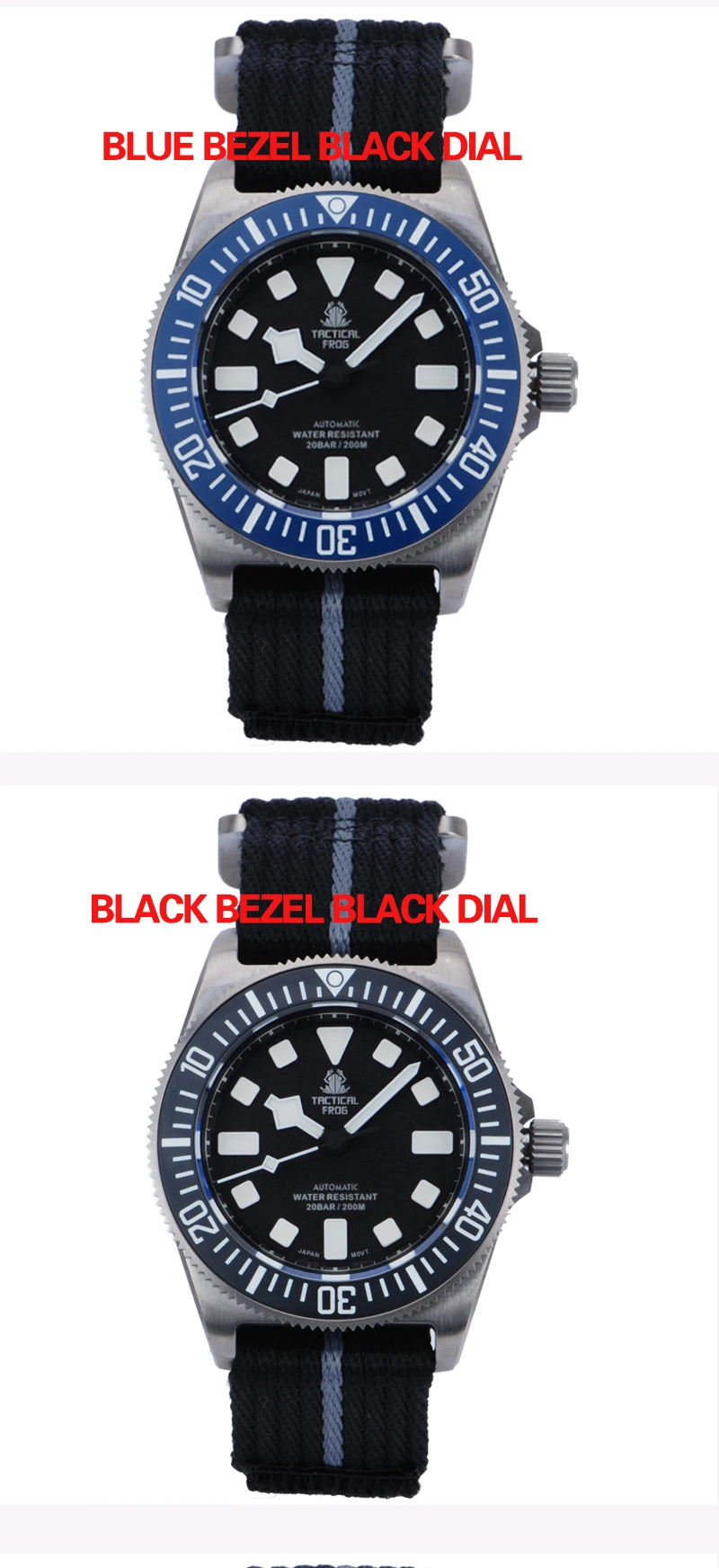 Reloj de buceo táctico Frog FXD V4 de titanio resistente al agua hasta 200M para hombre, movimiento NH35 de 42mm, BGW-9 de zafiro mecánico automático luminoso