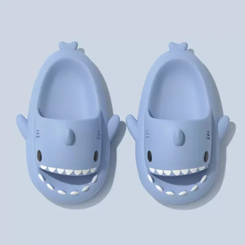 Zapatillas de tiburón para mujer y hombre, sandalias ligeras de EVA para interiores, con aletas extraíbles, chanclas de exterior para la playa