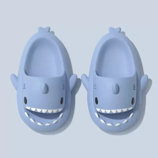 Zapatillas de tiburón para mujer y hombre, sandalias ligeras de EVA para interiores, con aletas extraíbles, chanclas de exterior para la playa