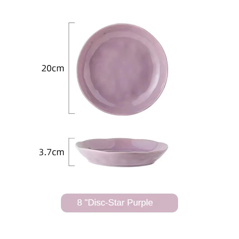 Juego de cuencos y platos de cerámica de estilo nórdico para uso doméstico, alta belleza, Simple, crema, vajilla de cerámica, nuevo