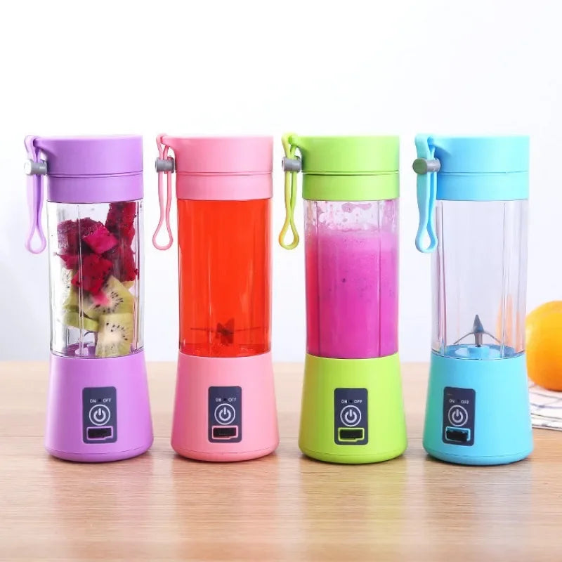 Licuadora Eléctrica Portátil Recargable, Vaso Mezclador de Frutas para Viajes, Mini Batidora para Smoothies y Batidos