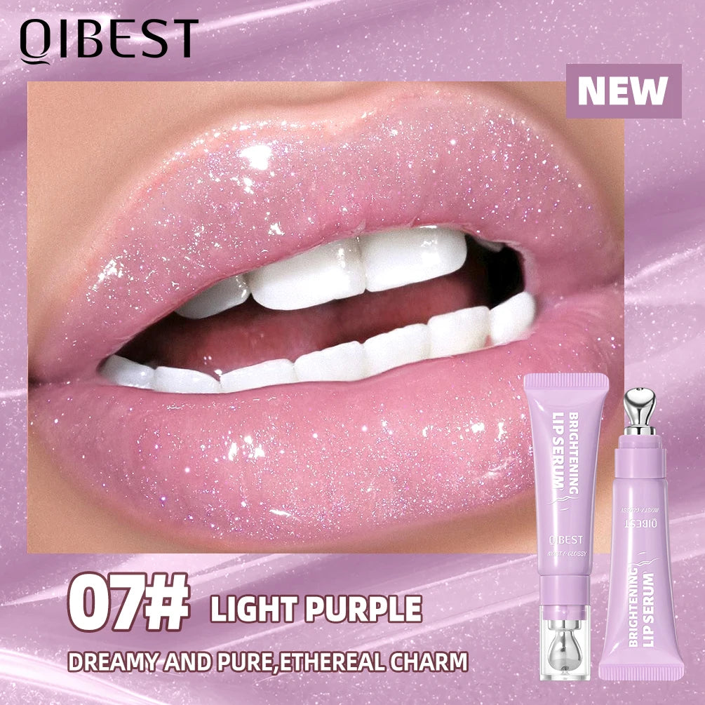 Brillo Labial QIBEST Efecto Espejo, Tinte de Larga Duración, Hidratante, Brillante, con Purpurina, Maquillaje Nutritivo