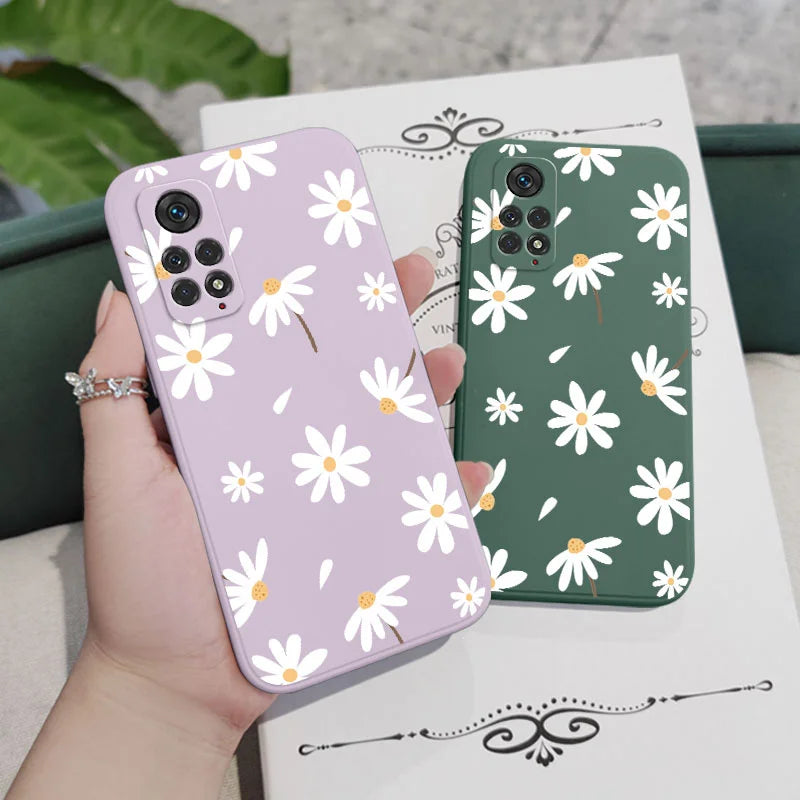 Funda de teléfono con diseño de margaritas para Xiaomi Redmi Note 14 13 12 12S 11 11S 10 10A 10T 10S 9T 9 8 7 Pro Plus 10C 4G 5G
