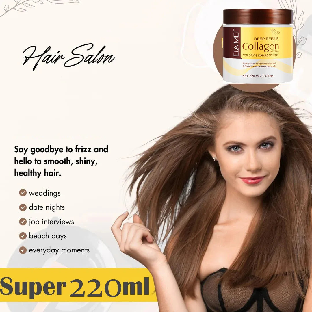 Mascarilla para el cabello de 50ml, aceite potente y 220ml, previene la sequedad, repara el daño, Frizz, enredos, 5 segundos, cuidado suave y suave