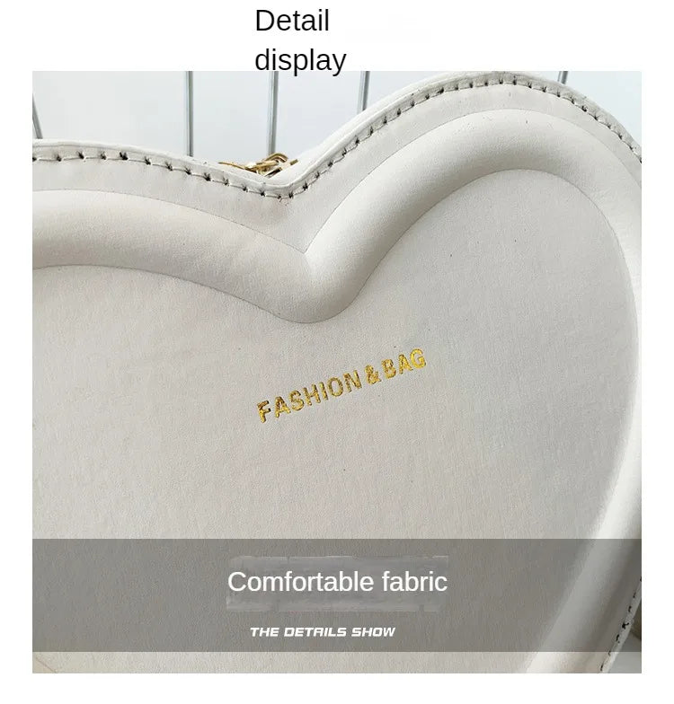 Bolsos cruzados con forma de corazón para mujer, bolso de hombro de cuero Pu sólido, bolsos casuales para mujer, bolsos de diseñador para mujer, nuevo