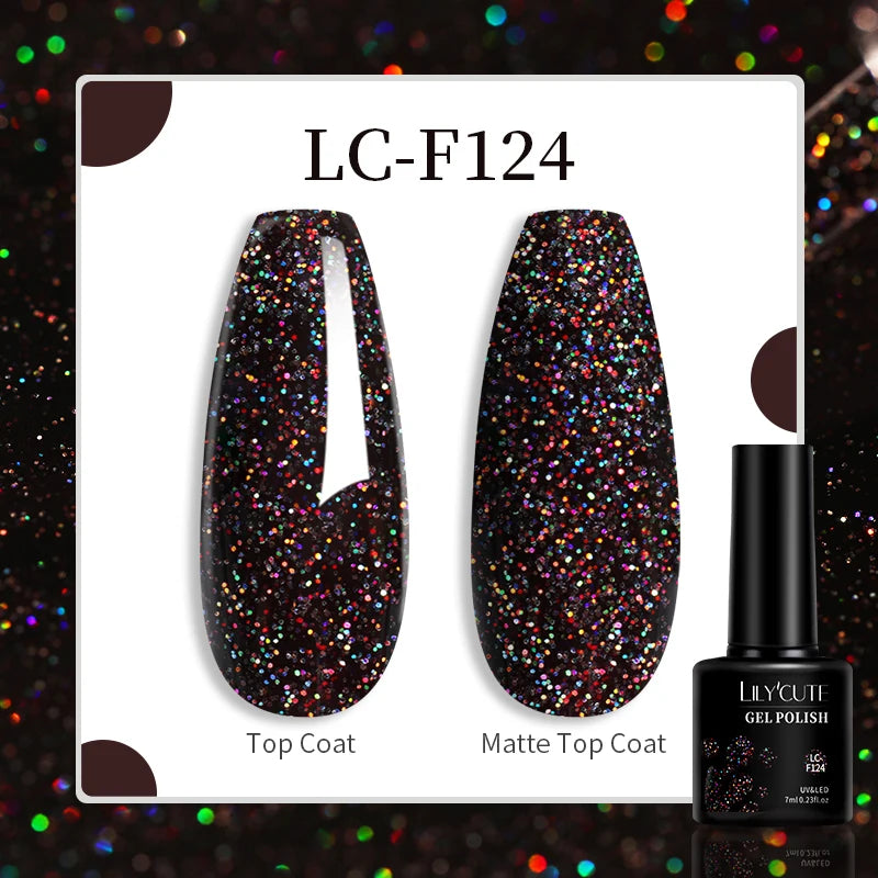 LILYCUTE-esmalte en Gel para uñas, barniz semipermanente para manicura, con LED UV, 129 colores, 7ML