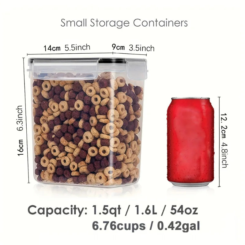 Contenedores herméticos de almacenamiento de alimentos, contenedores de almacenamiento de despensa de cocina para azúcar, harina y suministros para hornear, accesorios de cocina, 6 uds.