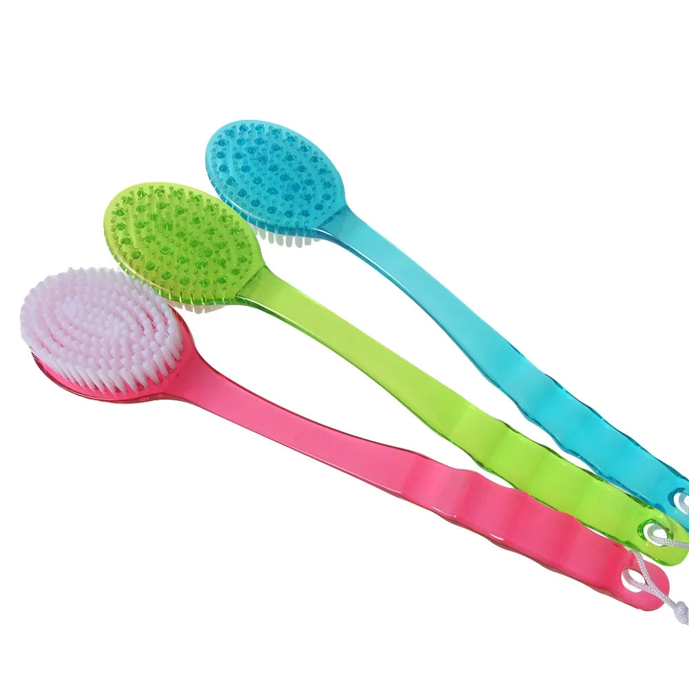 Cepillo de baño de mango largo y suave para la espalda, cepillos de ducha con mango, masajeador exfoliante para la piel, cepillo de baño para exfoliación