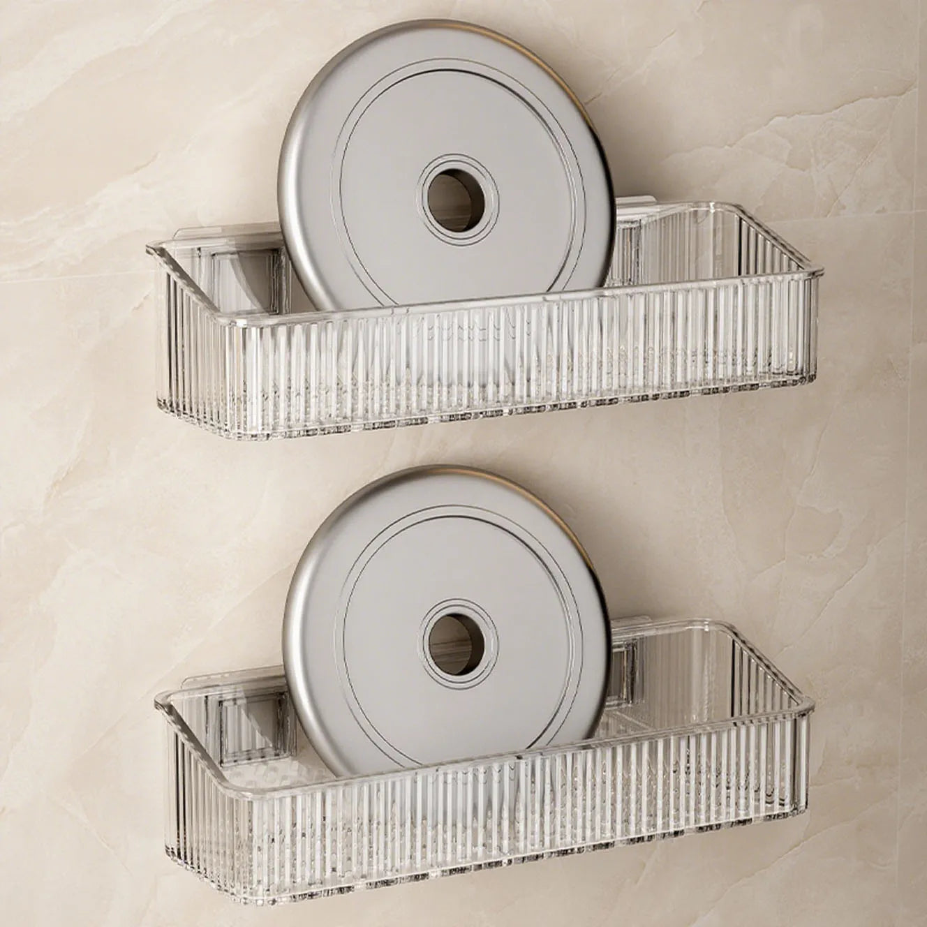 Estante de Almacenamiento de Lujo Ligero Sin Perforaciones para Baño, Soporte de Pared para Lavabo y Cosméticos