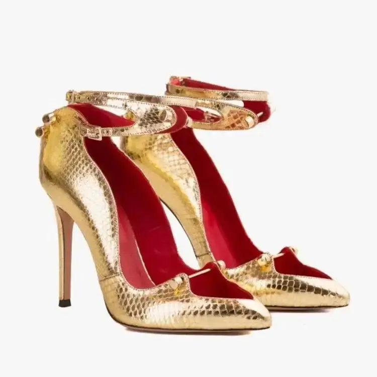 Zapatos de Tacón Alto con Decoración de Cristal y Metal para Mujer, Sandalias de Diseñador de Lujo para Clubes Nocturnos y Banquetes, 2026