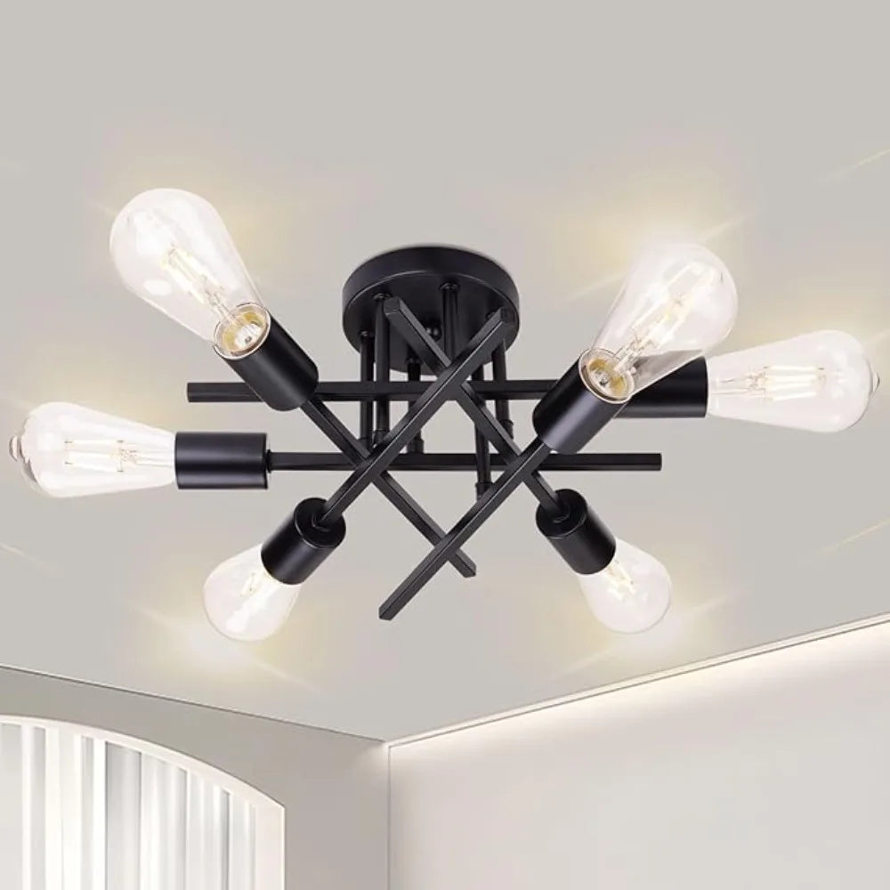 Luz de techo sin bombilla Lámpara colgante industrial moderna para sala de estar/comedor/dormitorio/cocina cafetería