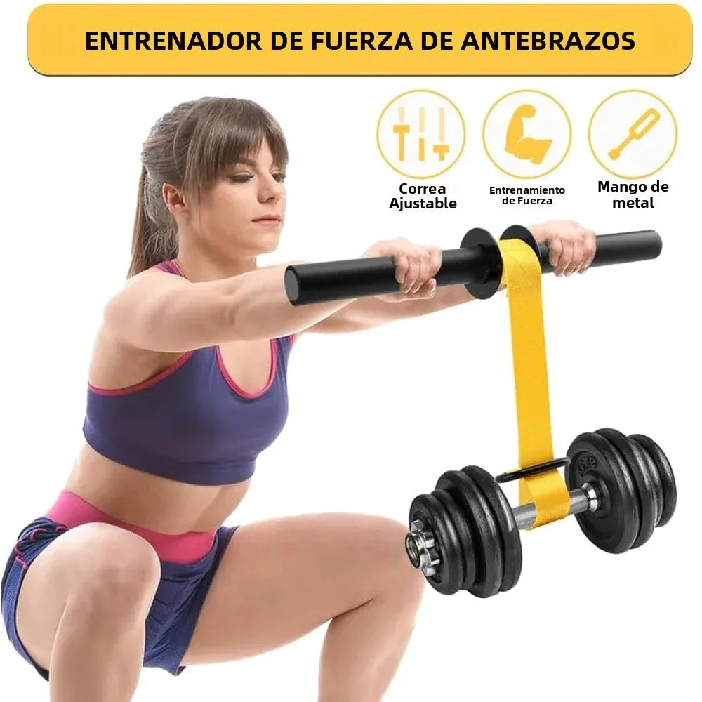 Rodillo de Muñeca Ajustable para Entrenamiento de Fuerza del Antebrazo con Correa de Agarre Antideslizante Engrosada, Equipo de Fitness para Entrenamiento en Casa de la Parte Superior del Cuerpo