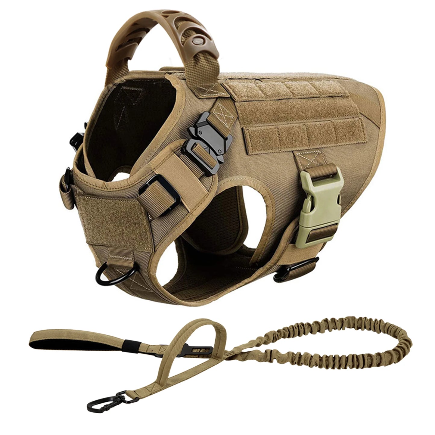 Arnés táctico para perros, conjunto de correa para perros grandes, arneses militares para entrenar, caminar, cazar, chaleco para mascotas, mango sin tirar, Malinois