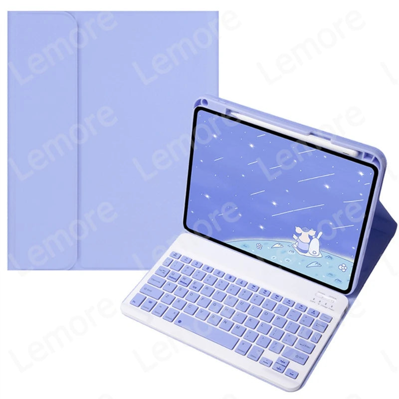 Funda con teclado para Xiaomi Redmi Pad 2 2025, funda con soporte de 11 pulgadas con ranura para lápiz, teclado español, portugués, ruso y inglés