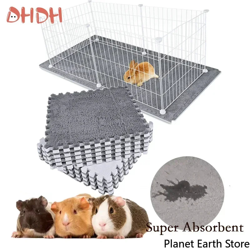 Forro para jaula de conejillo de indias, estera de cama antideslizante impermeable, almohadilla altamente absorbente para orinar, artículos para mascotas pequeñas, 4/10 piezas
