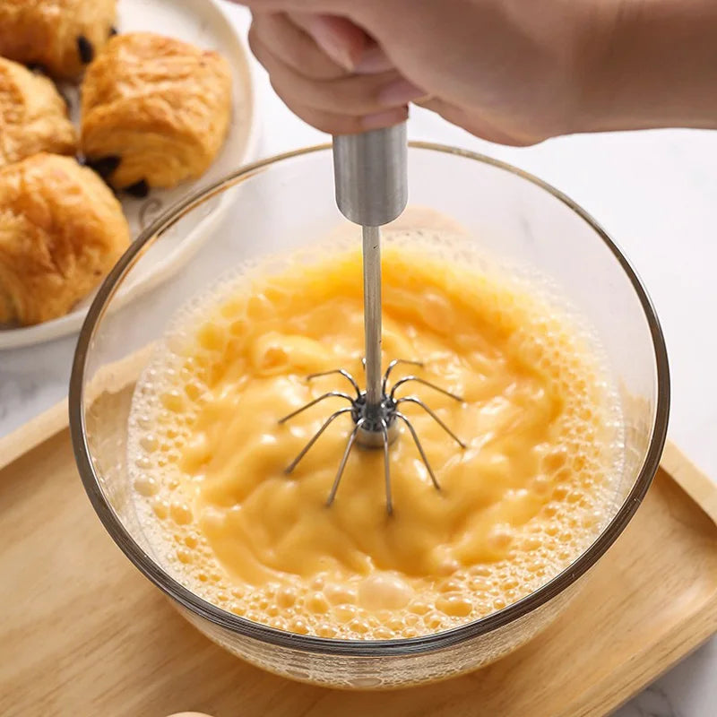 Batidor de huevos semiautomático, mezclador de huevos de crema giratorio, batidor de huevos Manual para el hogar, herramienta para hornear, herramientas de cocina