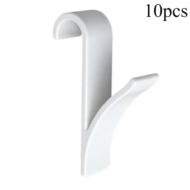 Ganchos y soportes de almacenamiento para cocina y baño, blancos y transparentes, para toallero calefactor, ropa y bufandas