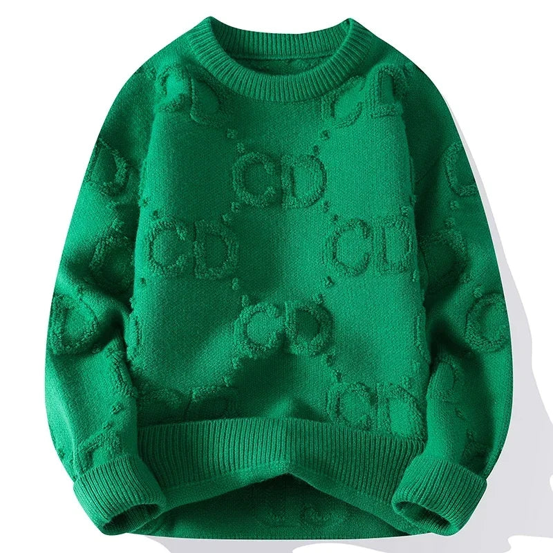 Nuevo Suéter de Punto para Hombre Otoño Invierno, Suéter de Lana Cálido y Suave de Alta Calidad para Hombre, Suéteres Clásicos y Elegantes para Hombre