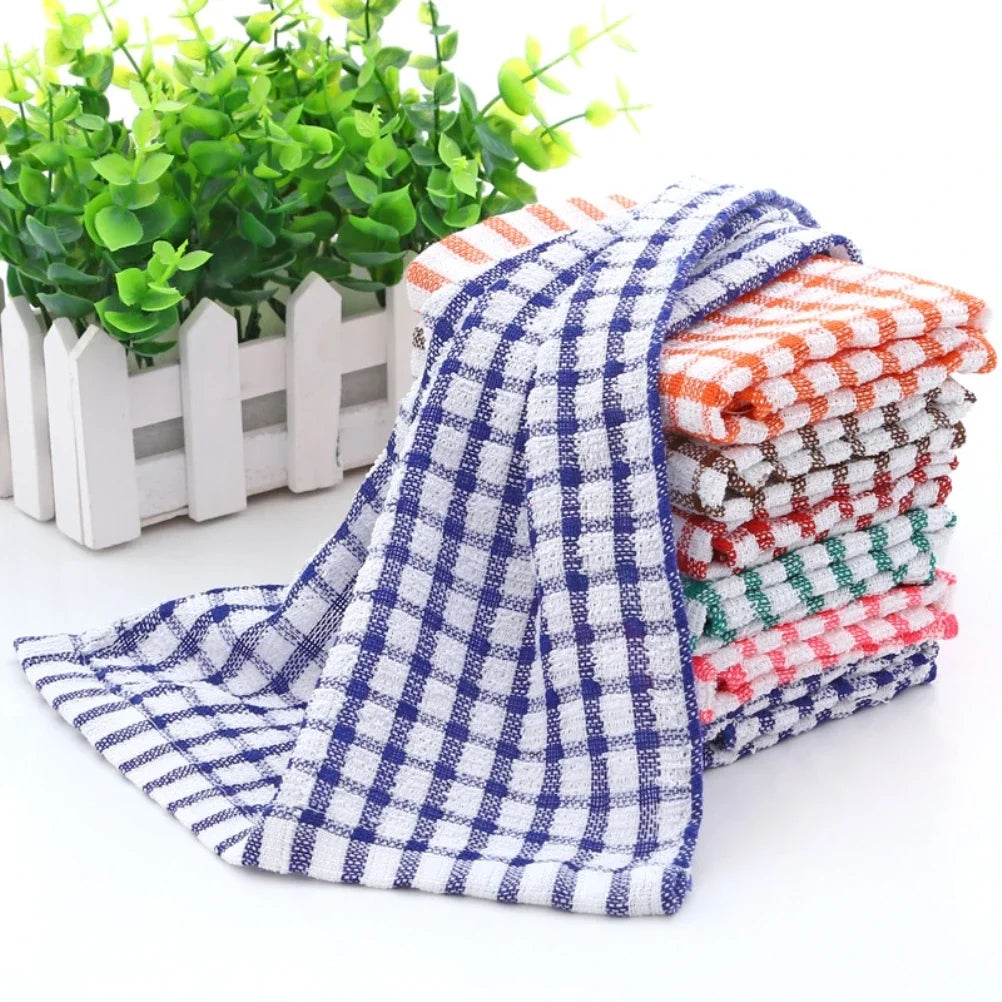 Toallas de cocina de algodón, 6 uds., absorbentes, sin pelusa, Catering, restaurante, paños para platos, paño de limpieza, toalla de limpieza de cocina
