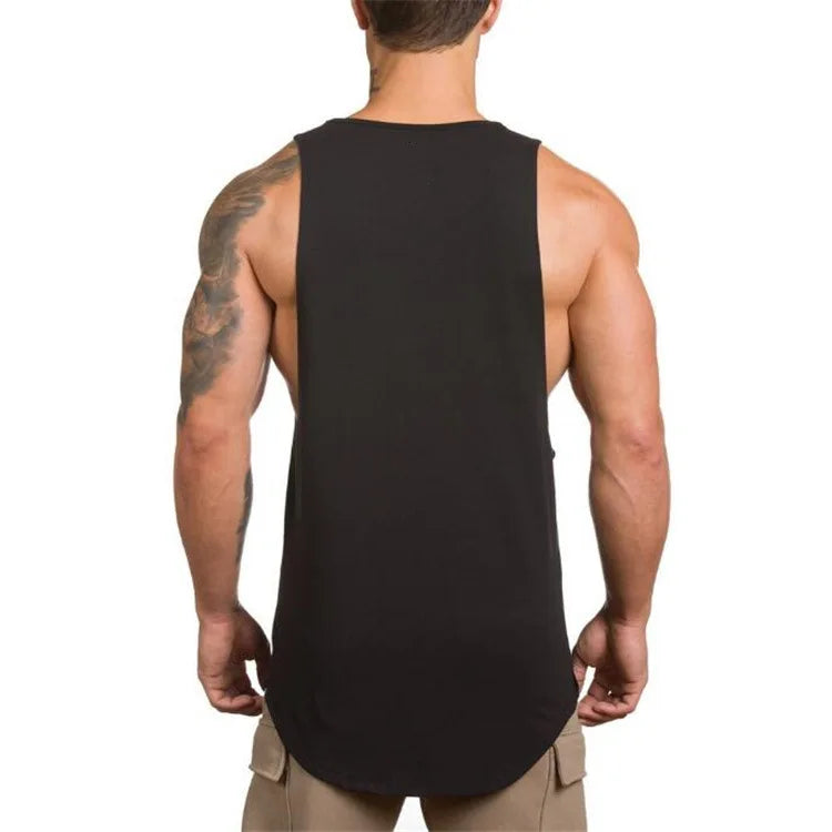 Camiseta sin Mangas de Algodón para Hombre, Cuello Cuadrado, para Gimnasio, Ejercicio, Transpirable, Cómoda, Informal, Deportiva, para Verano