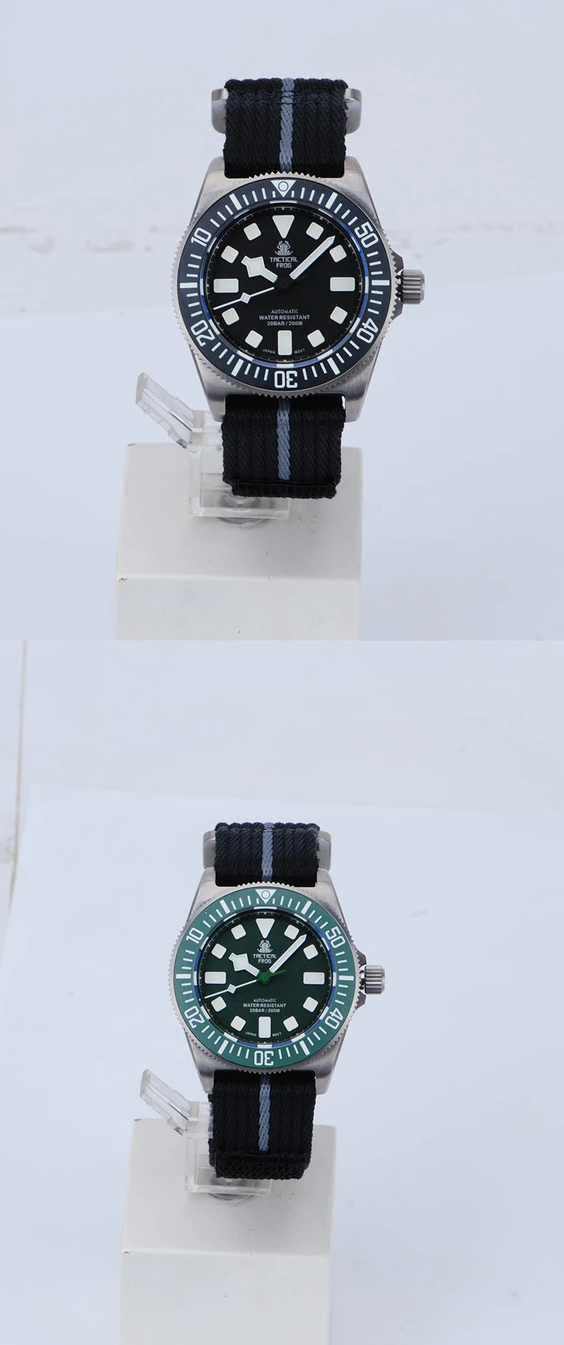Reloj de buceo táctico Frog FXD V4 de titanio resistente al agua hasta 200M para hombre, movimiento NH35 de 42mm, BGW-9 de zafiro mecánico automático luminoso