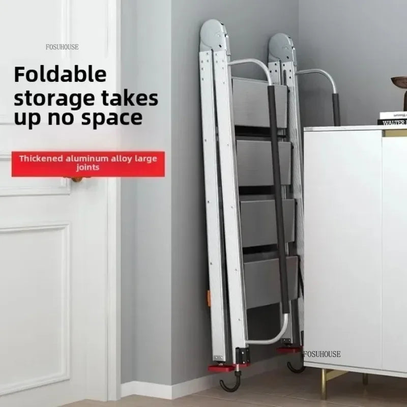 Portable Folding Ladder Household Aluminum Alloy Ladders Straight Ladder Home Furniture Escalator Mobile Climbing Stairs y