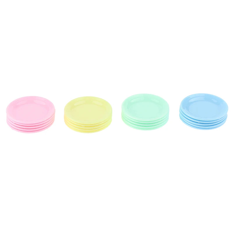 Mini platos de comida para casa de muñecas, plato de comedor de simulación para casa de muñecas, accesorios de cocina, juguetes para juego de imitación, 5 uds.