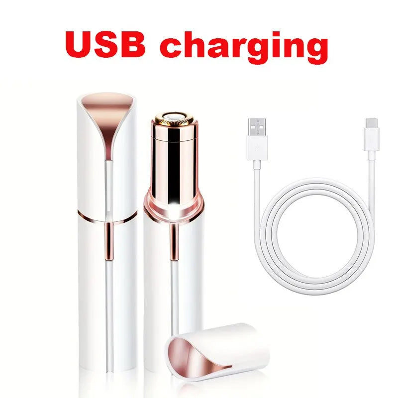 Depiladora eléctrica portátil en forma de lápiz labial para mujer, depilación Facial indolora y efectiva, herramienta de afeitadora para el hogar