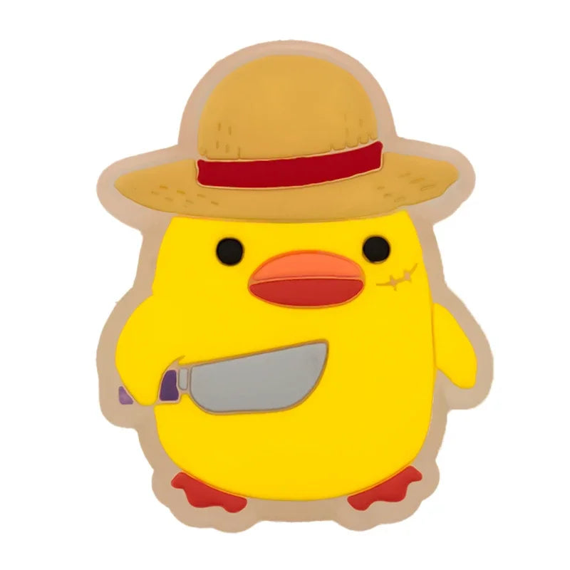 1/16 Uds. Dijes LED para zapatos salamandra unicornio perros decoraciones para zapatos iluminadas pato amarillo pines LED accesorios para mujeres hombres niños