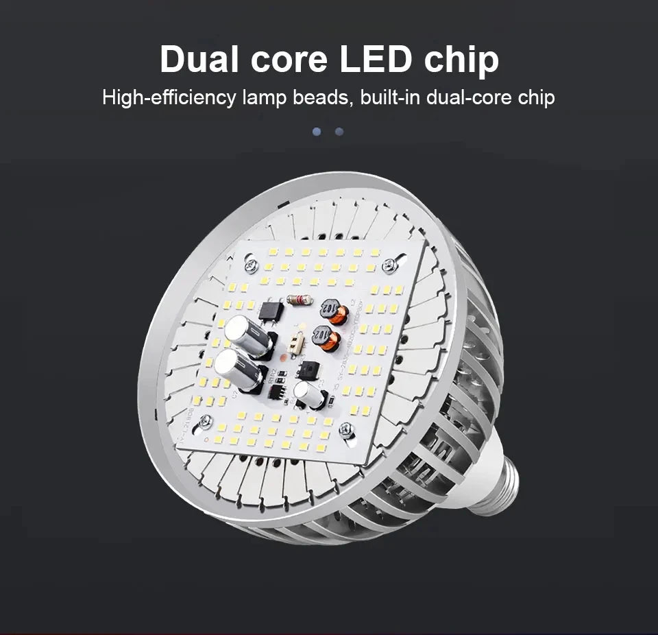 Bombilla LED E27 de alta potencia, 220V, luz superbrillante de ahorro de energía para el hogar, garaje, almacén, oficina, iluminación interior