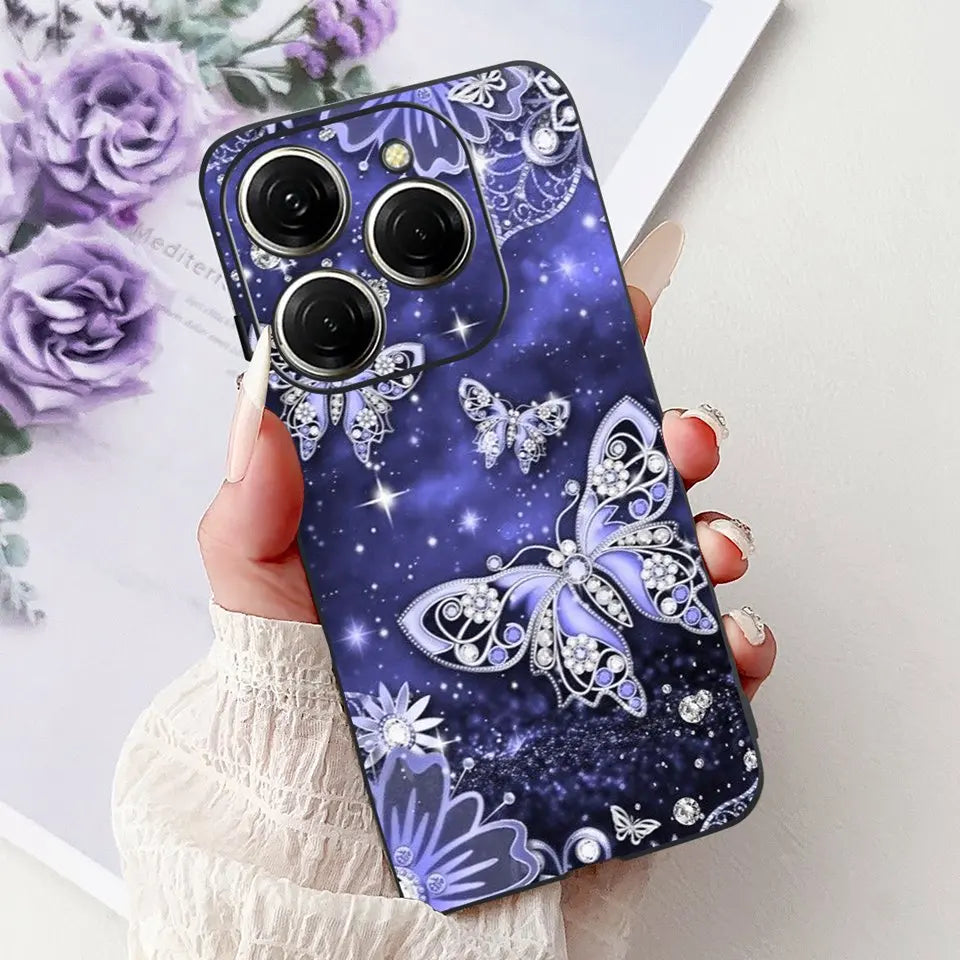 Para Tecno Spark 20c 20 Pro Plus Spark20 Pro Funda de teléfono Funda trasera de goma suave Mujer moda patrón de dibujos animados Funda de parachoques
