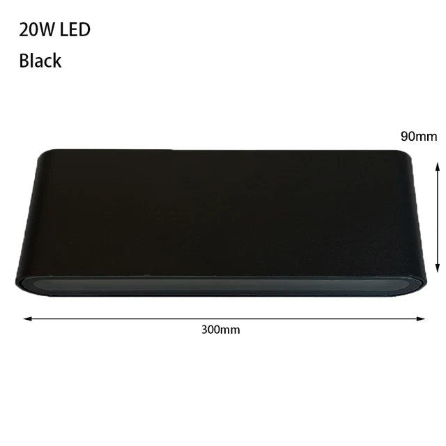 Lámpara LED de pared impermeable para exteriores, 6W, 12W, 24W, dormitorio, sala de estar, balcón, lámpara de pared Exterior de aluminio, accesorios de aplique