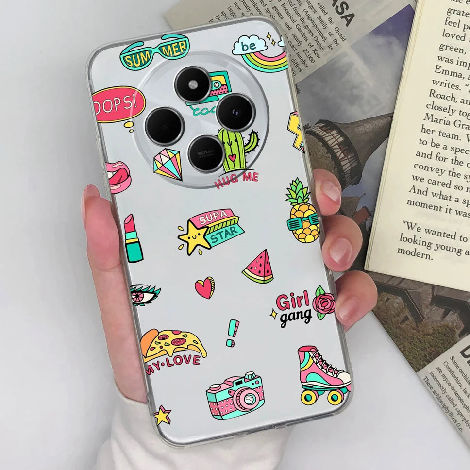 Funda de teléfono para Redmi 14C 4G, cubierta trasera creativa, transparente, suave, delgada, de silicona TPU, a prueba de golpes, protectora para Redmi14C