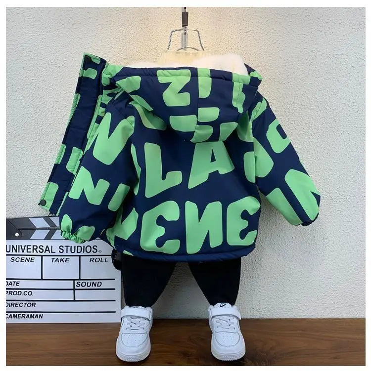 Abrigo para niños, chaqueta, prendas de vestir, Tops de algodón, moda 2023, grueso, además de terciopelo, abrigo de talla grande para invierno y otoño, ropa para niños
