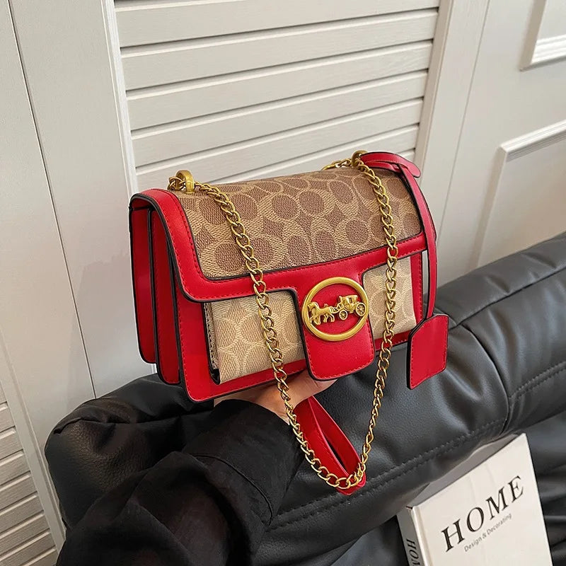 Bolso de Mujer de Diseño Avanzado 2026, Nuevo, Moderno y Elegante, con Cadena, Versátil, Bandolera, Bolso Cuadrado Pequeño