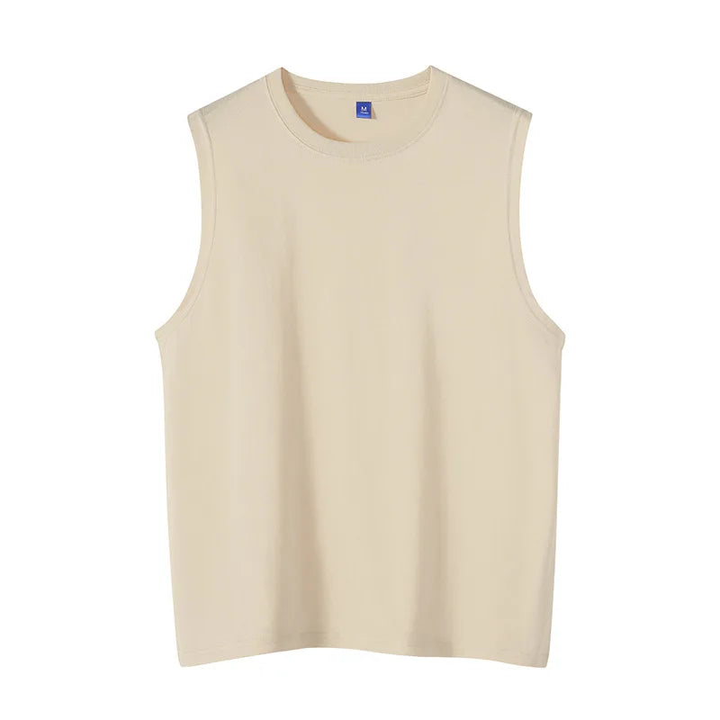 MRMT 2026 Camiseta sin Mangas de Color Sólido para Hombre, Camiseta Casual de Algodón Puro con Cuello Redondo, Chaleco sin Mangas para Hombre