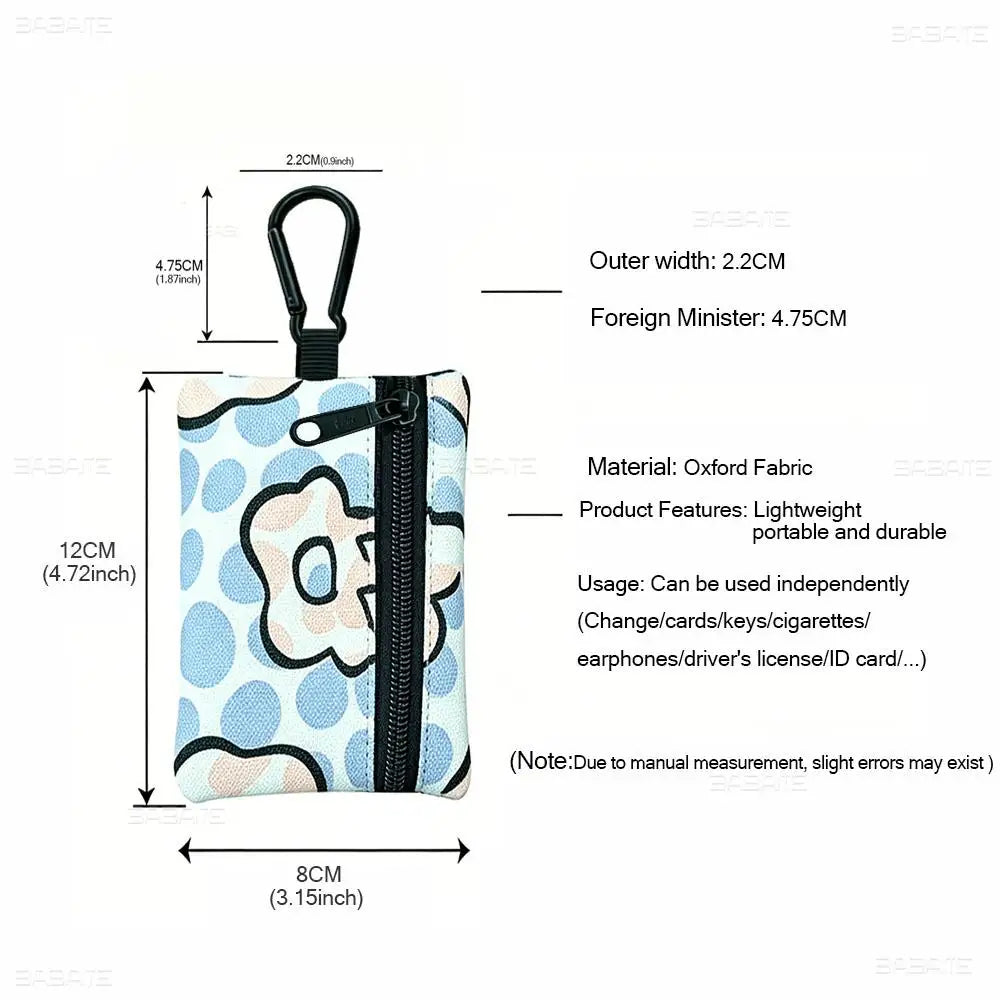 Monedero con cremallera de tela Oxford blanca con logotipo de G-Guess-s, bolsa ligera para colgar llaves, tarjetero para uso diario