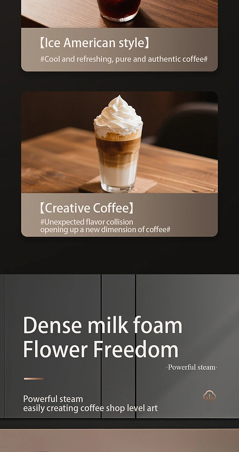 Cafetera Espresso de 20 Bares de Presión, Calentamiento Rápido en 20s, Extracción Automática, Espumador de Leche, Cafetera Barista para el Hogar, Tanque de Agua de 1.5L