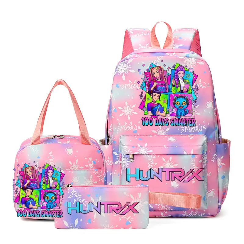Mochila escolar KPop Demon Hunters, juego de 3 piezas, bolsa de almuerzo, estuche para lápices, regalo de regreso a la escuela para niñas, mochila de ocio, bolsas de viaje para adolescentes