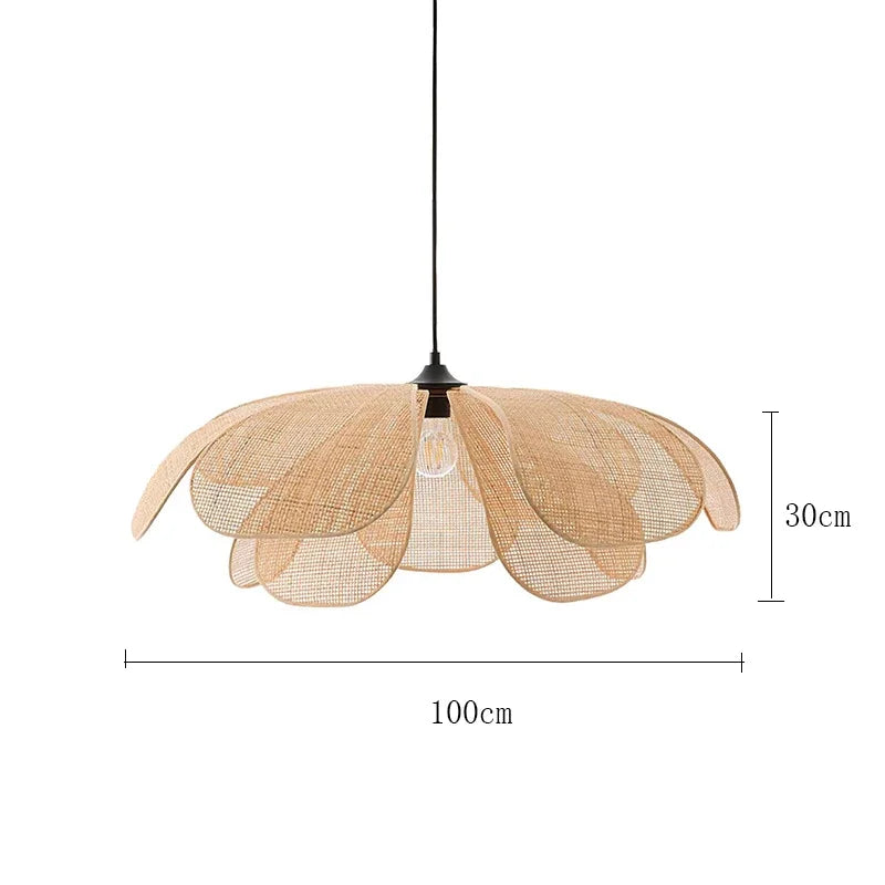 Lámparas de techo, lámpara colgante de ratán con forma de flor, lámpara colgante de ratán tejido para sala de estar, comedor, casa de huéspedes, decoración del hogar
